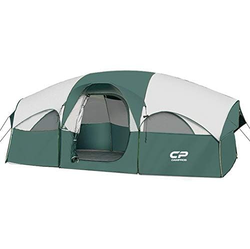 CAMPROS CP 8-Individual Household Tenting Tent - Climate-Resistant, Options 5 Massive Mesh Home windows, Double Layer with Divided Curtain for Separate Rooms, Moveable with Carry Bag