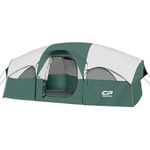 CAMPROS CP 8-Individual Household Tenting Tent – Climate-Resistant, Options 5 Massive Mesh Home windows, Double Layer with Divided Curtain for Separate Rooms, Moveable with Carry Bag