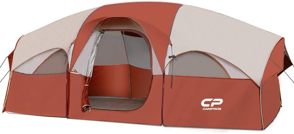 CAMPROS CP 8-Individual Climate-Resistant Household Tenting Tent, That includes 5 Giant Mesh Home windows, Double Layer Design, Divided Curtain for Privateness, and Moveable Carry Bag