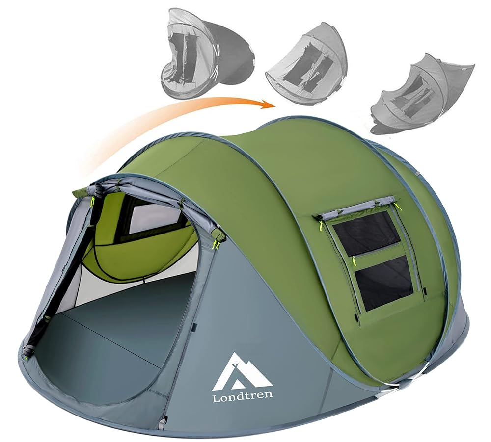 Immediate Household Tent for 4 – Waterproof Pop-Up Design with 2 Doorways, Good for Tenting, Climbing, and Journey