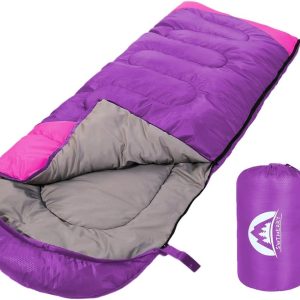 SWTMERRY 3-Season Sleeping Bag (Summer season, Spring, Fall) – Light-weight and Waterproof for Heat and Cool Climate, Very best for Youngsters, Teenagers, and Adults for Climbing and Tenting, Appropriate…